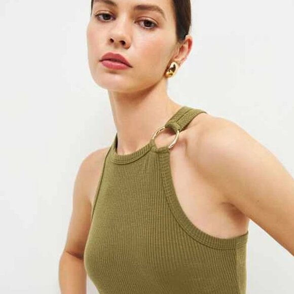 Reformation Eddis Top Olive Green - Picture 3 of 3